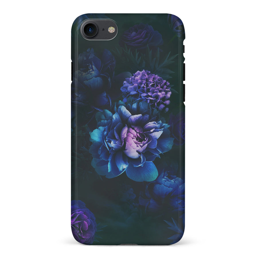 iPhone 7/8/SE Blue Rose Phone Case in Dark Green