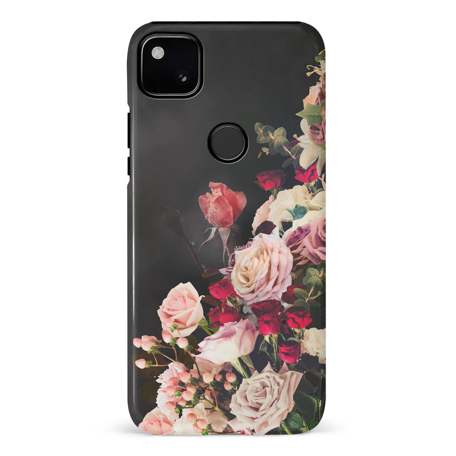 Google Pixel 4A Roses Phone Case in Black