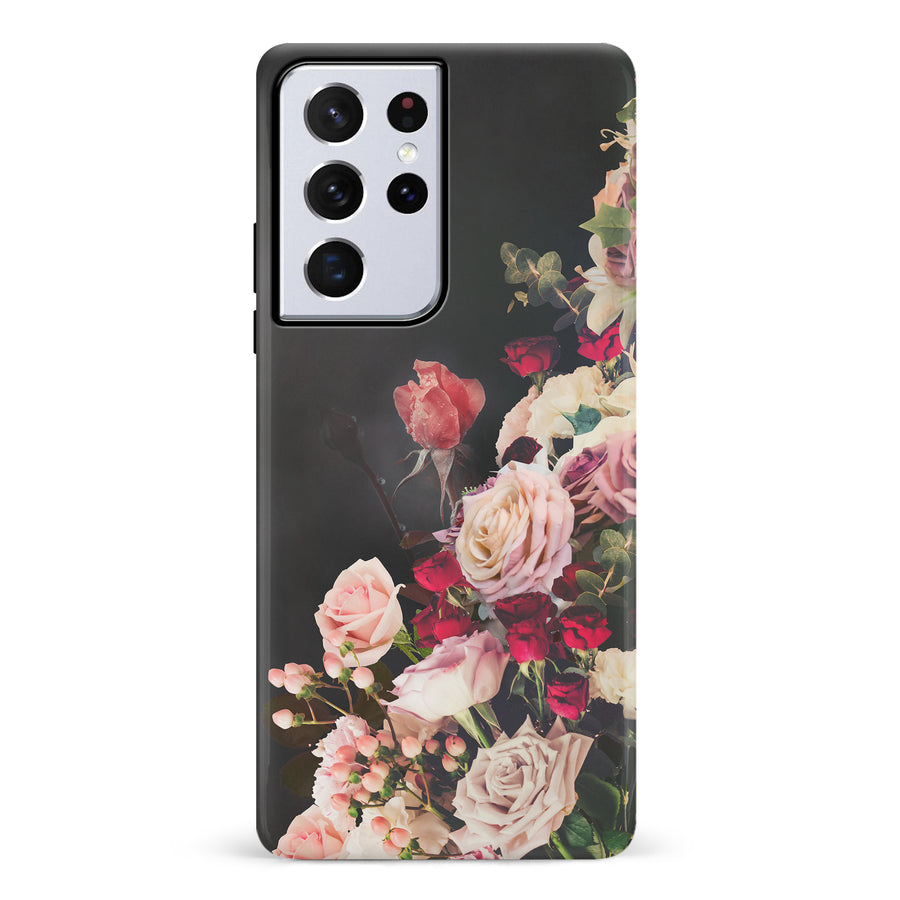 Samsung Galaxy S21 Ultra Roses Phone Case in Black