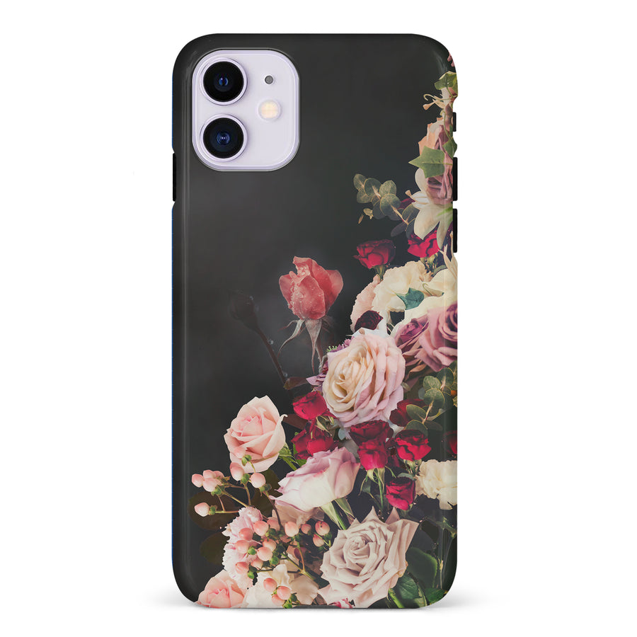 iPhone 11 Roses Phone Case in Black