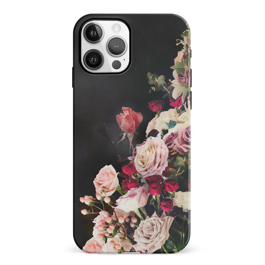 iPhone 12 Roses Phone Case in Black