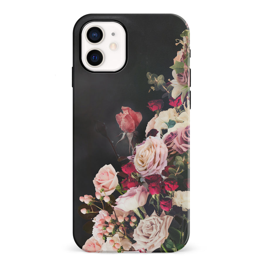 iPhone 12 Mini Roses Phone Case in Black