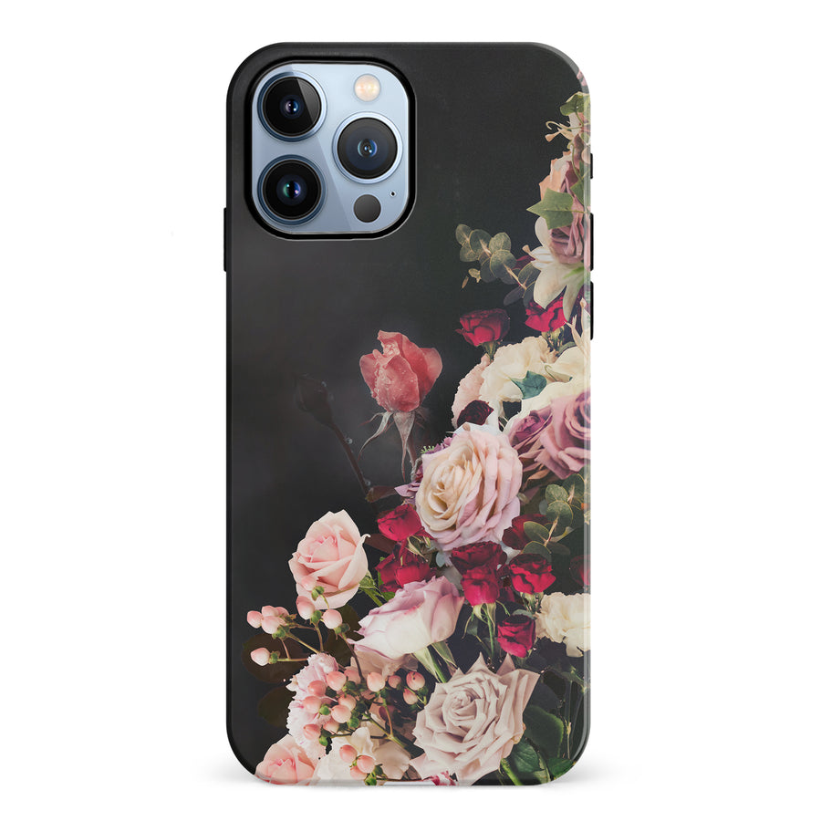 iPhone 12 Pro Roses Phone Case in Black