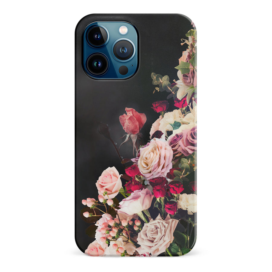 iPhone 12 Pro Max Roses Phone Case in Black