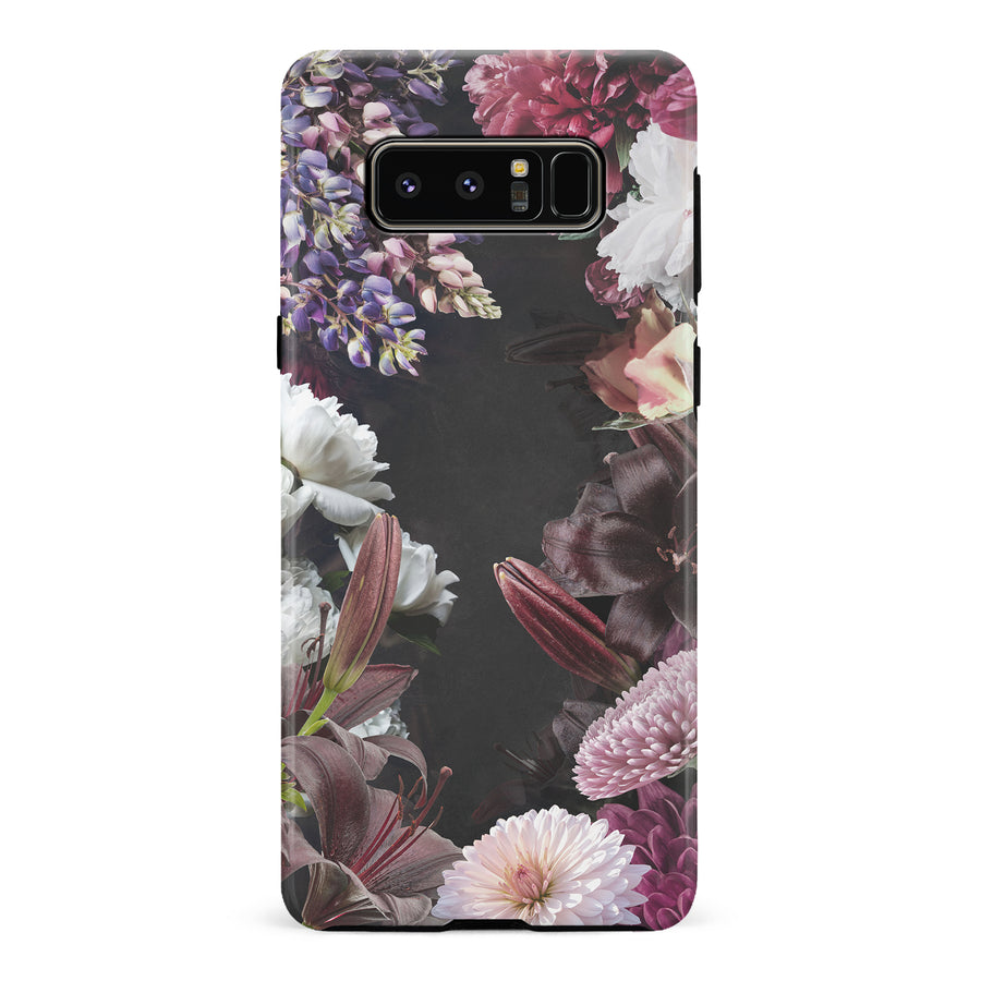 Samsung Galaxy Note 8 Flower Garden Phone Case in Black