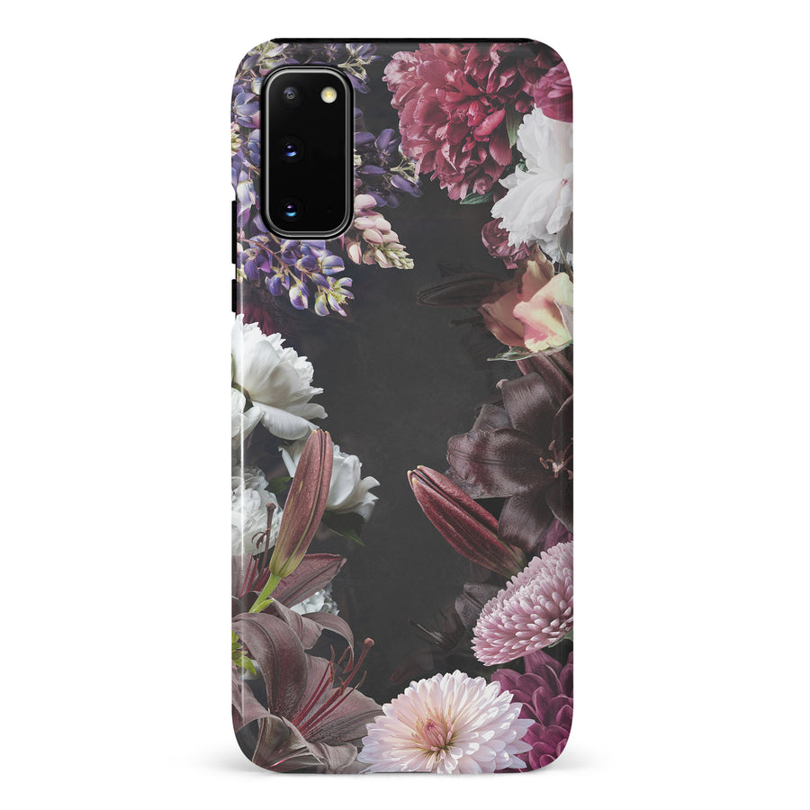 Samsung Galaxy S20 Flower Garden Phone Case in Black