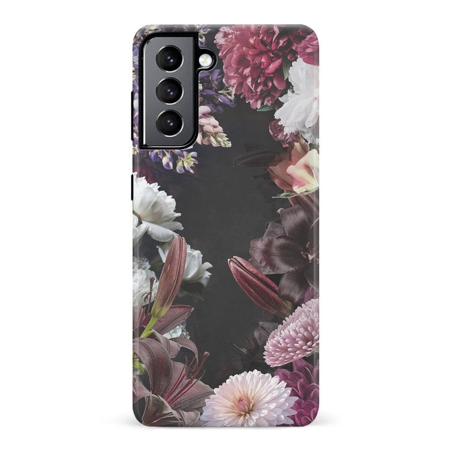 Samsung Galaxy S22 Flower Garden Phone Case in Black