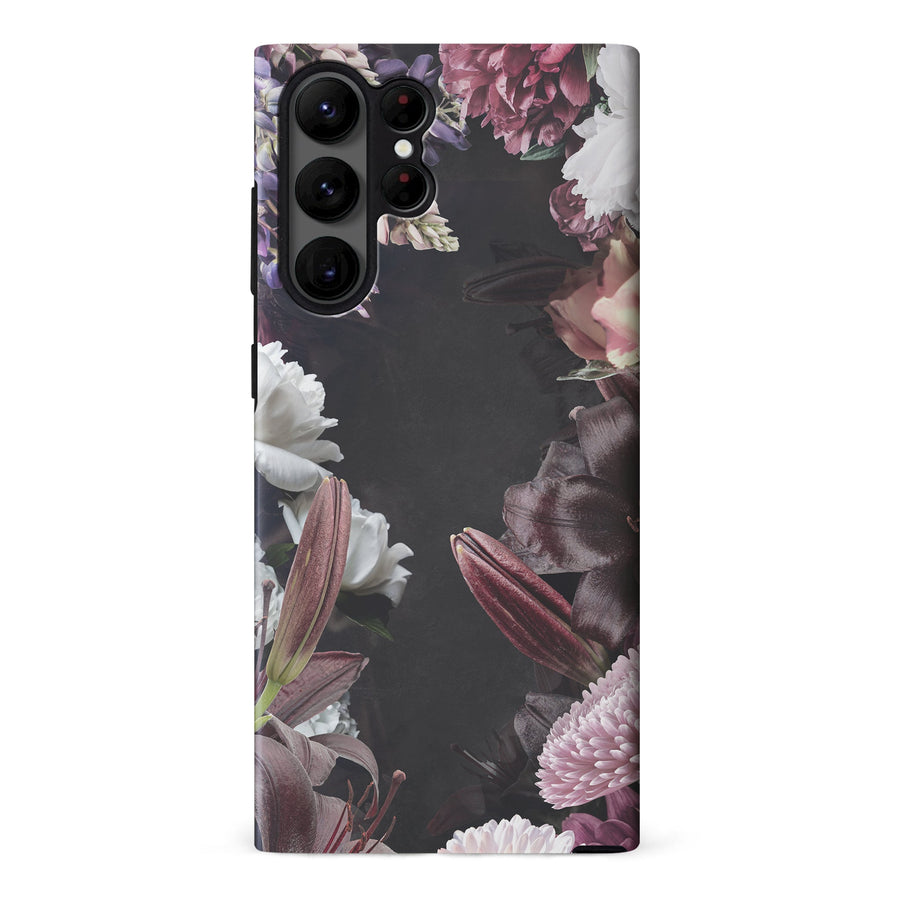 Samsung S23 Ultra Framed Florals Dark Floral Phone Case