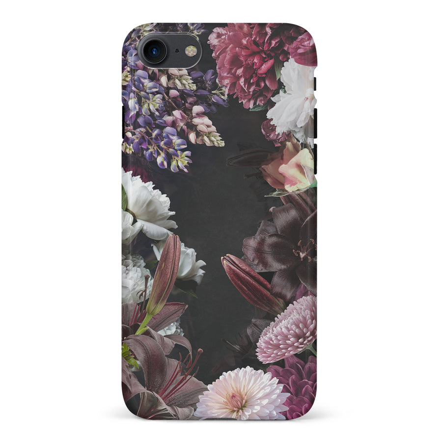iPhone 7/8/SE Flower Garden Phone Case in Black