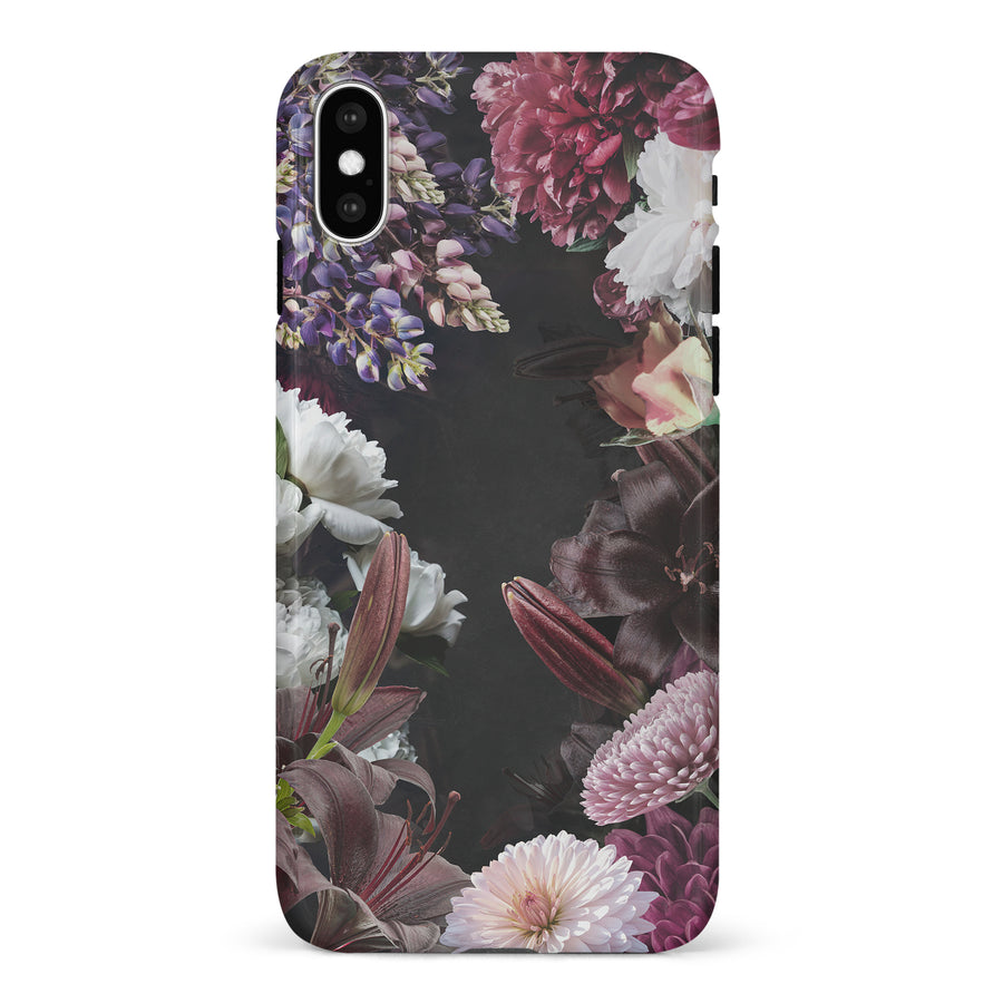 iPhone X/XS Flower Garden Phone Case in Black