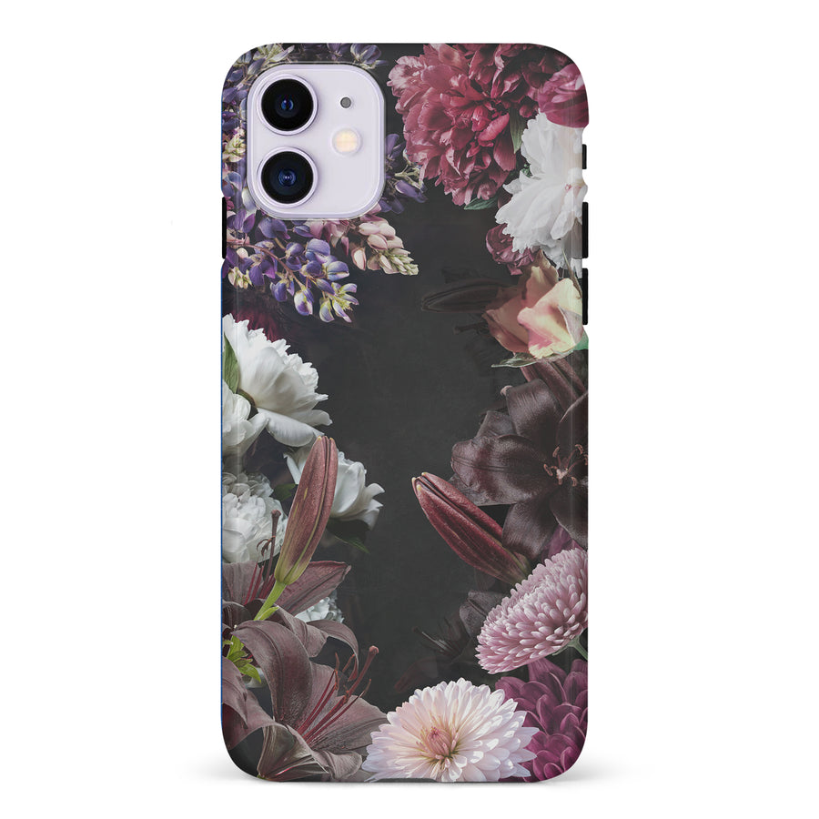 iPhone 11 Flower Garden Phone Case in Black