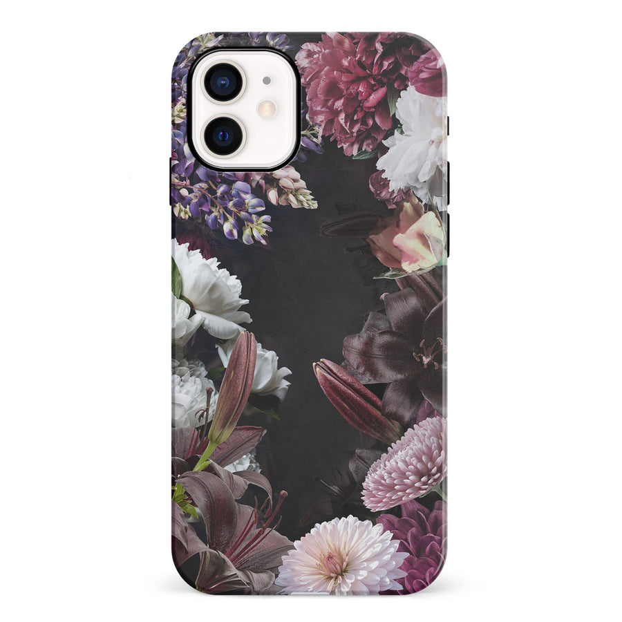 iPhone 12 Mini Flower Garden Phone Case in Black
