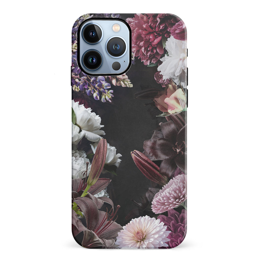 iPhone 12 Pro Flower Garden Phone Case in Black