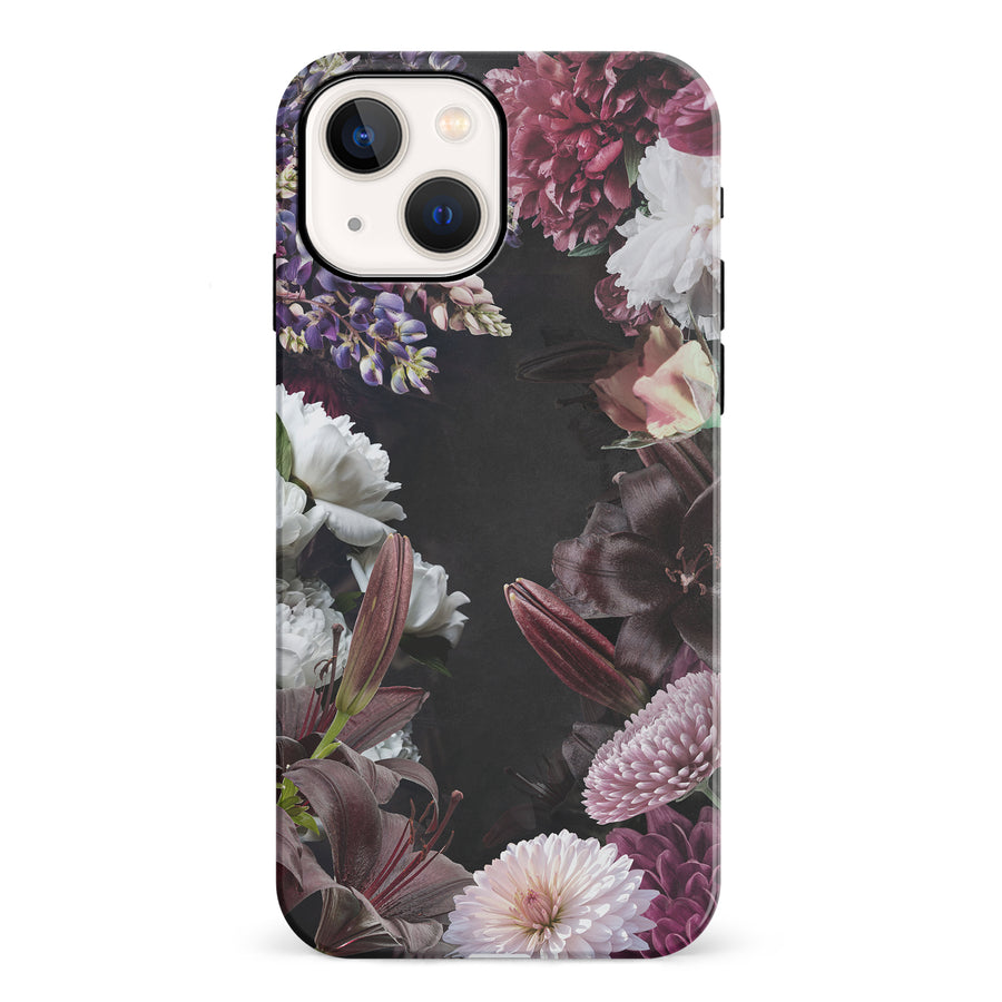 iPhone 13 Mini Flower Garden Phone Case in Black