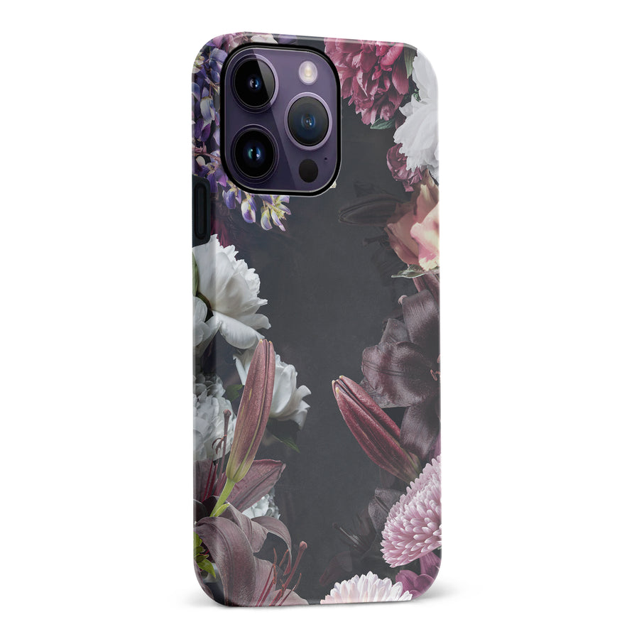 iPhone 14 Pro Max Flower Garden Phone Case in Black