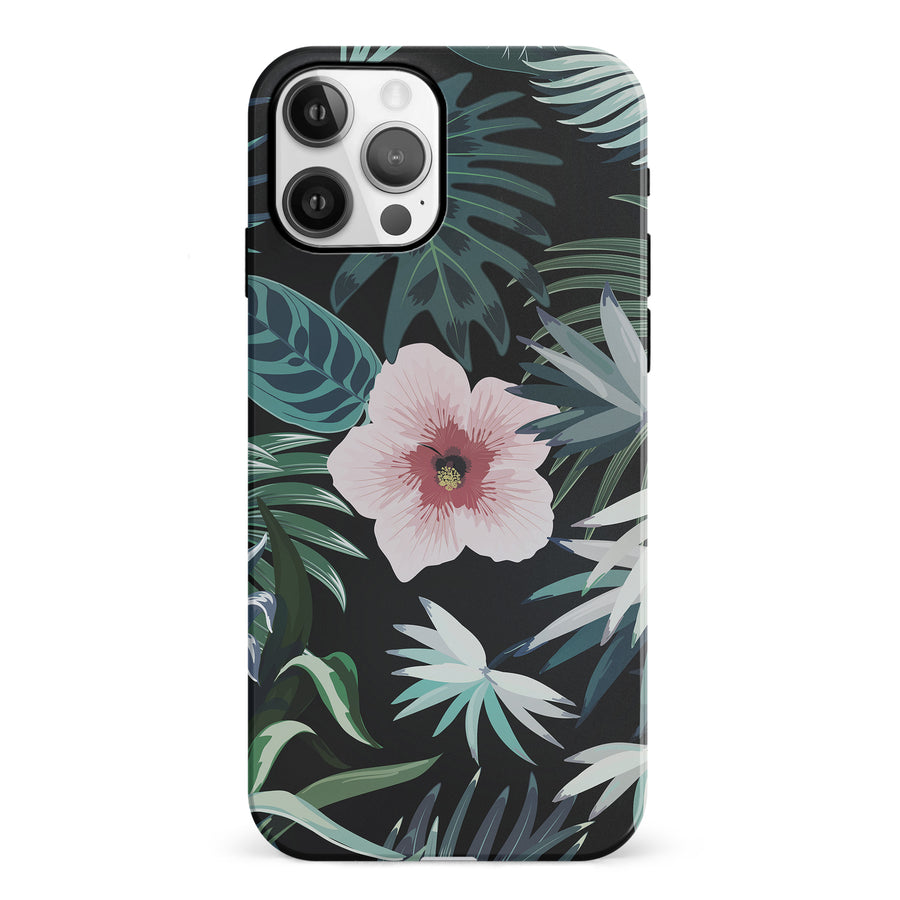 iPhone 12 Tropical Arts Phone Case in Black