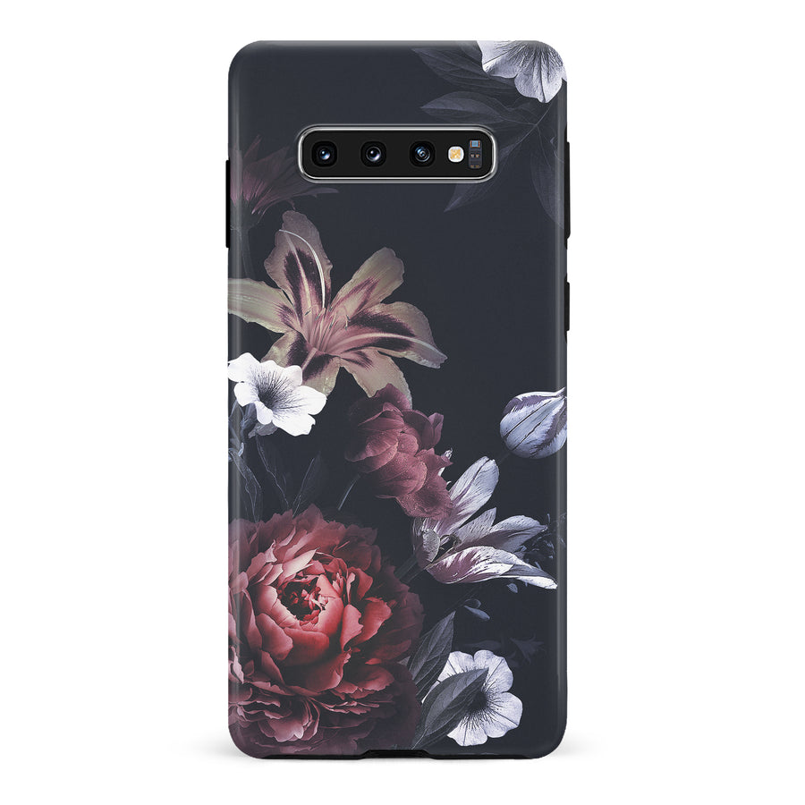 Samsung Galaxy S10 Flower Garden Phone Case in Black