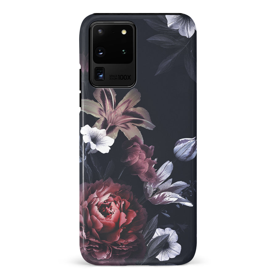 Samsung Galaxy S20 Ultra Flower Garden Phone Case in Black