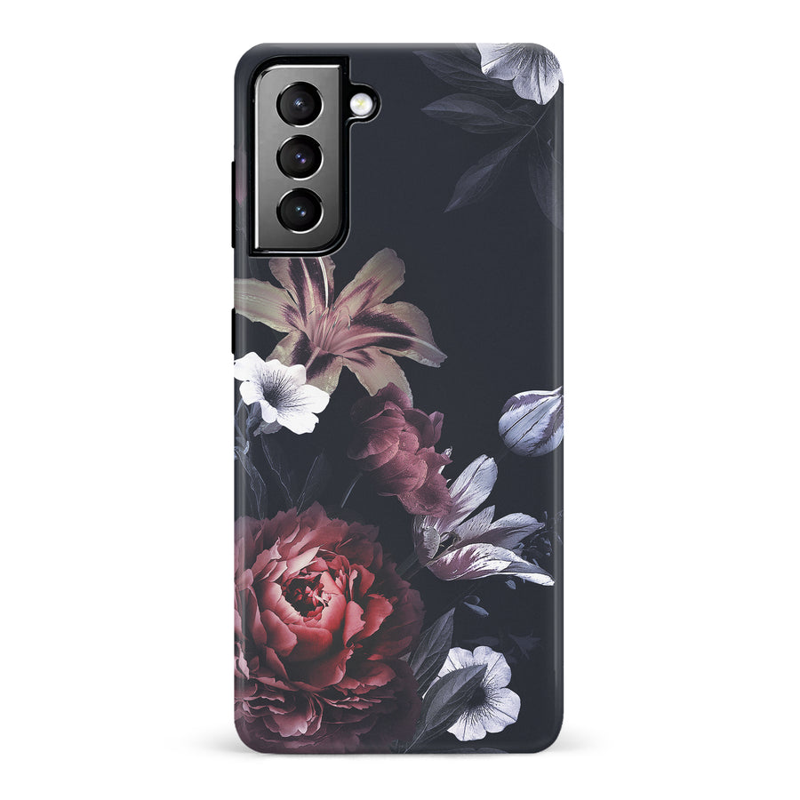Samsung Galaxy S21 Plus Flower Garden Phone Case in Black