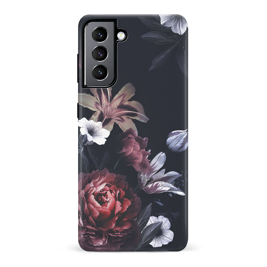 Samsung Galaxy S22 Flower Garden Phone Case in Black