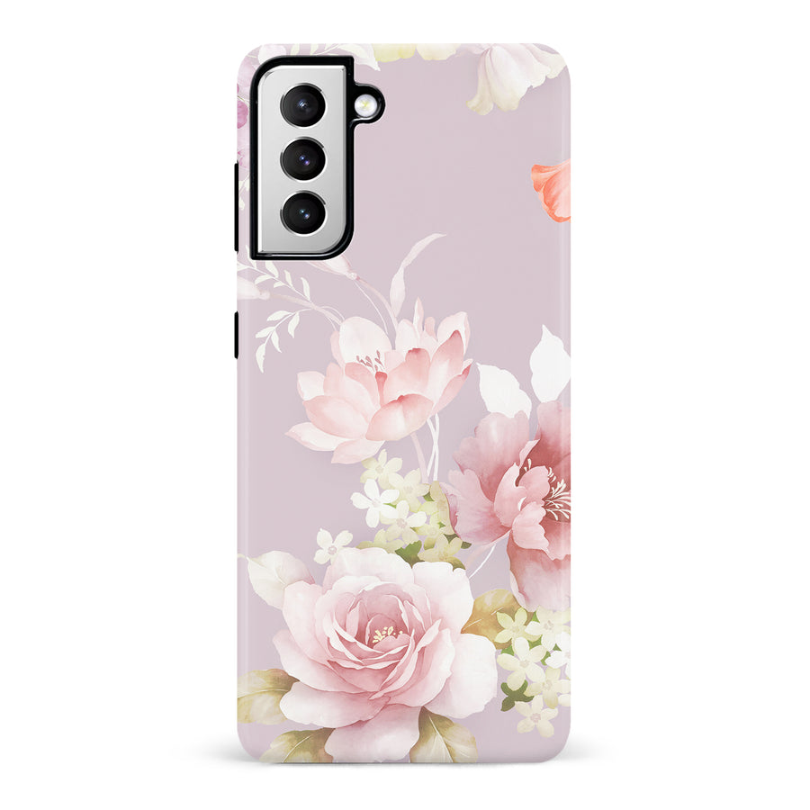 Samsung Galaxy S21 Pink Floral Phone Case