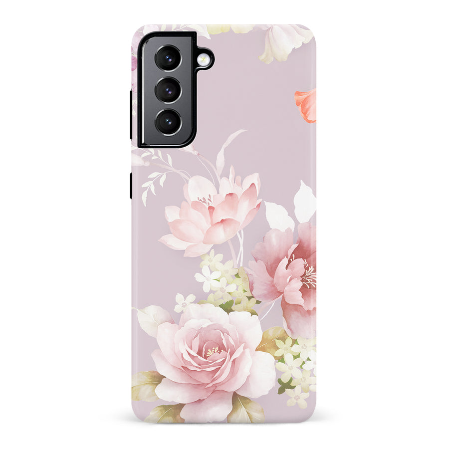 Samsung Galaxy S22 Pink Floral Phone Case