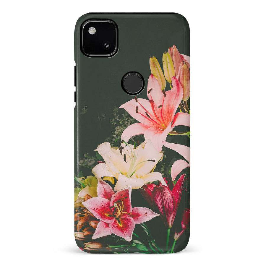 Google Pixel 4A Lily Phone Case in Black