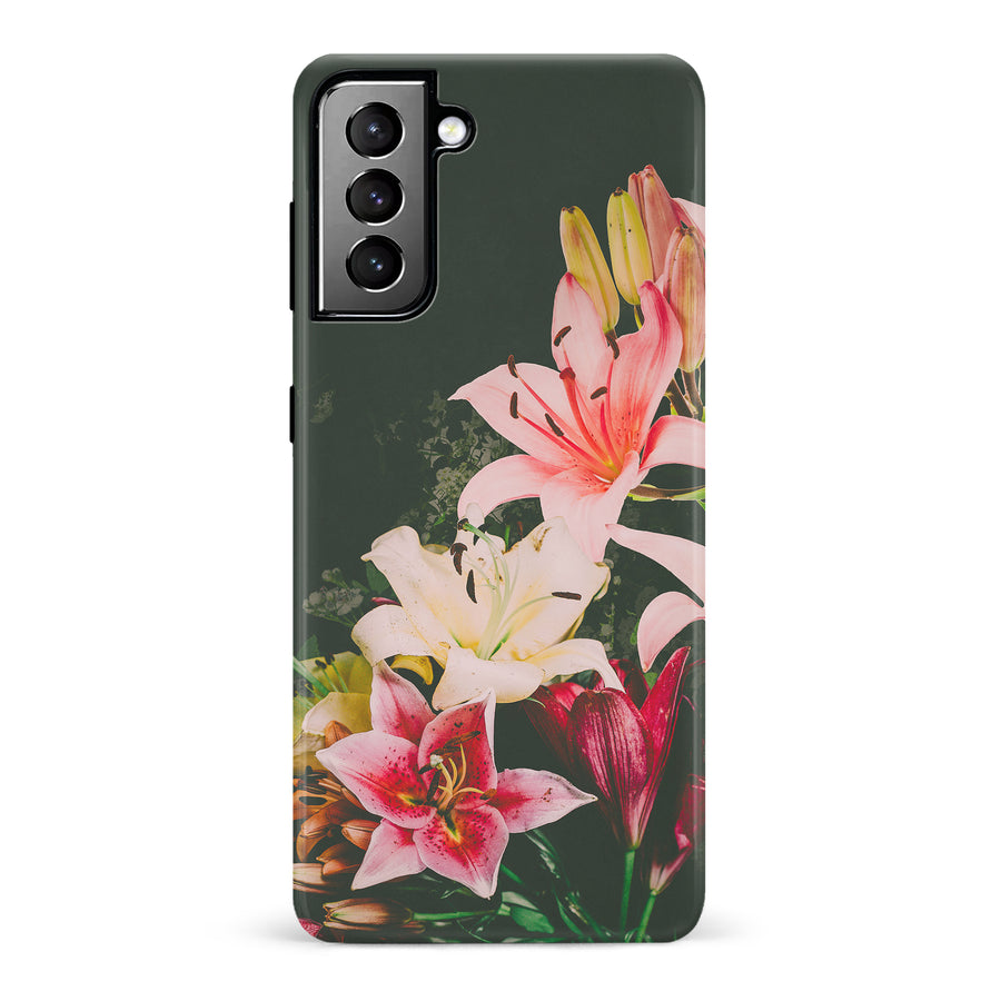 Samsung Galaxy S21 Plus Lily Phone Case in Black