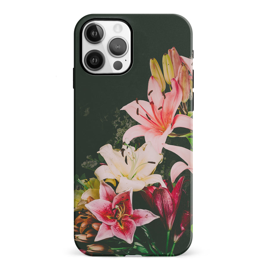iPhone 12 Lily Phone Case in Black