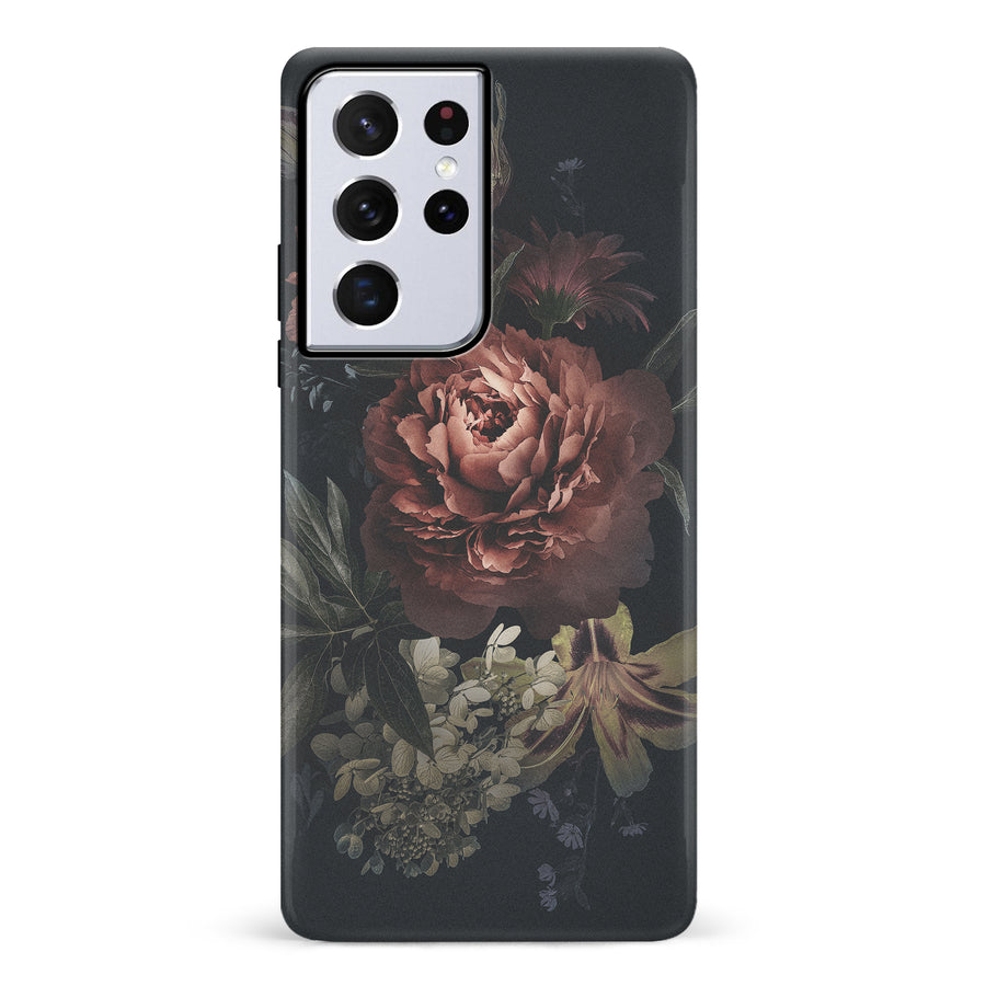 Samsung Galaxy S21 Ultra Blossom Phone Case in Black
