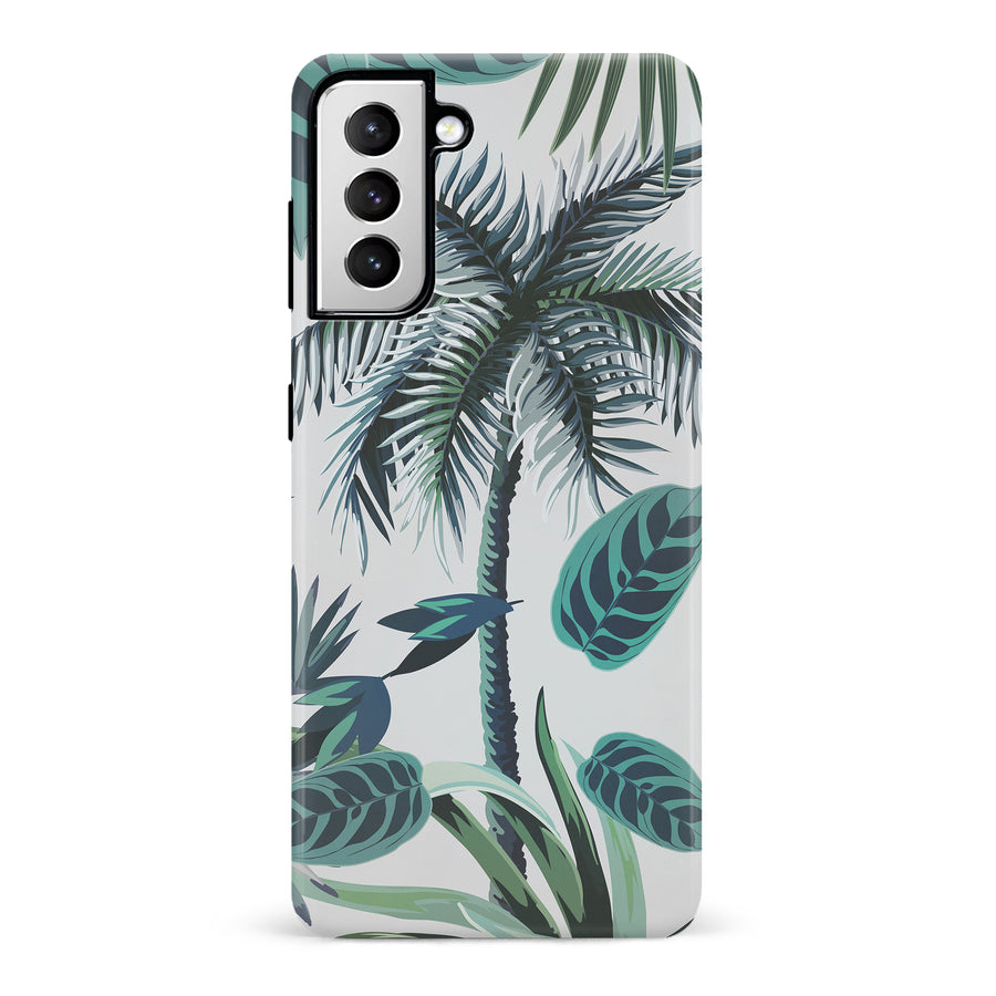 Samsung Galaxy S21 Coconut Tree Phone Case in White