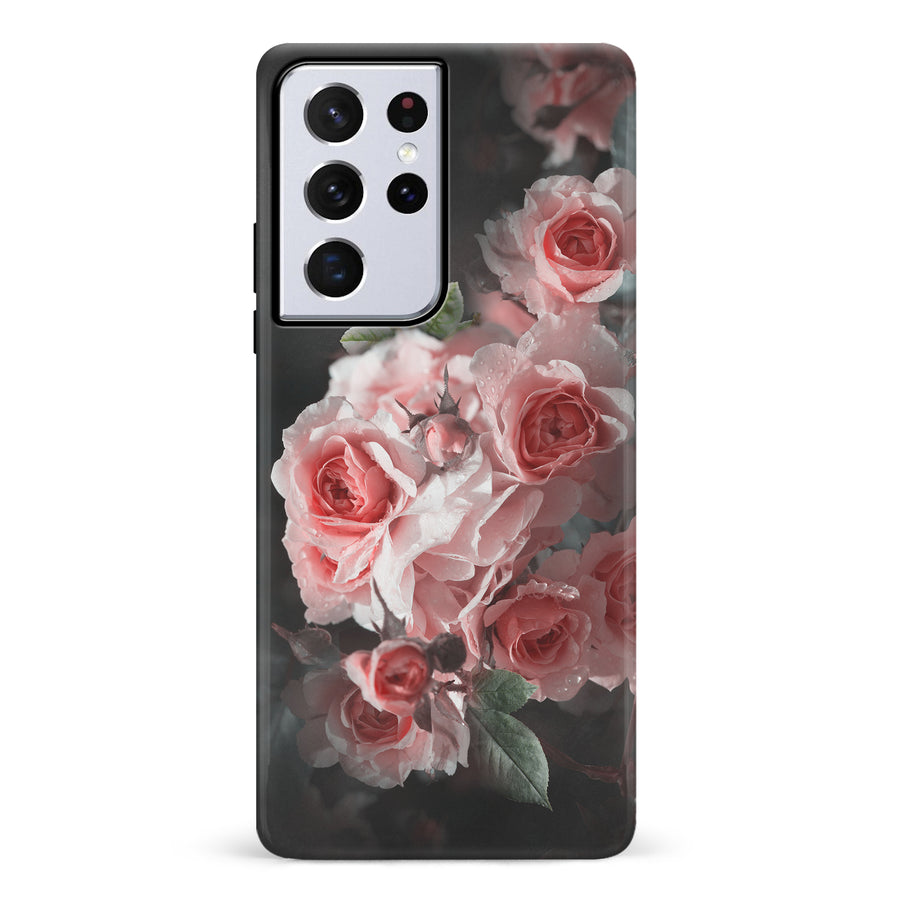 Samsung Galaxy S21 Ultra Bouquet of Roses Phone Case in Black
