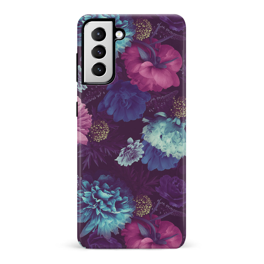 Samsung Galaxy S21 Flower Garden Phone Case in Purple