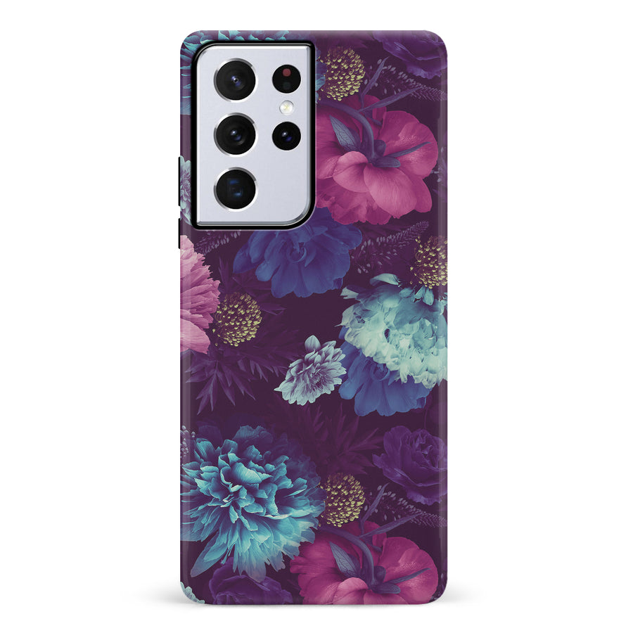 Samsung Galaxy S21 Ultra Flower Garden Phone Case in Purple