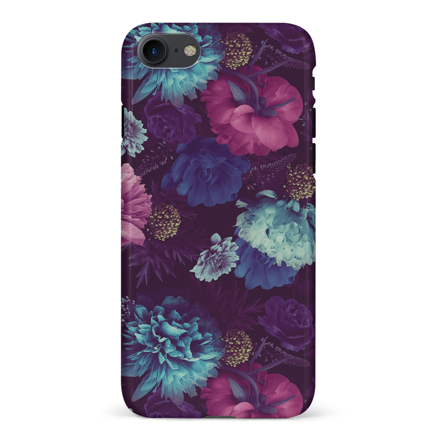 iPhone 7/8/SE Flower Garden Phone Case in Purple
