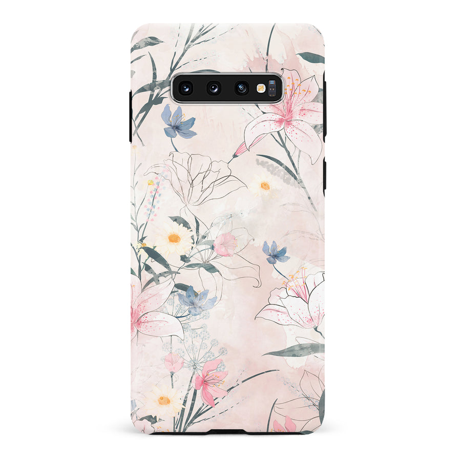Samsung Galaxy S10 Tropical Arts Phone Case in Pink