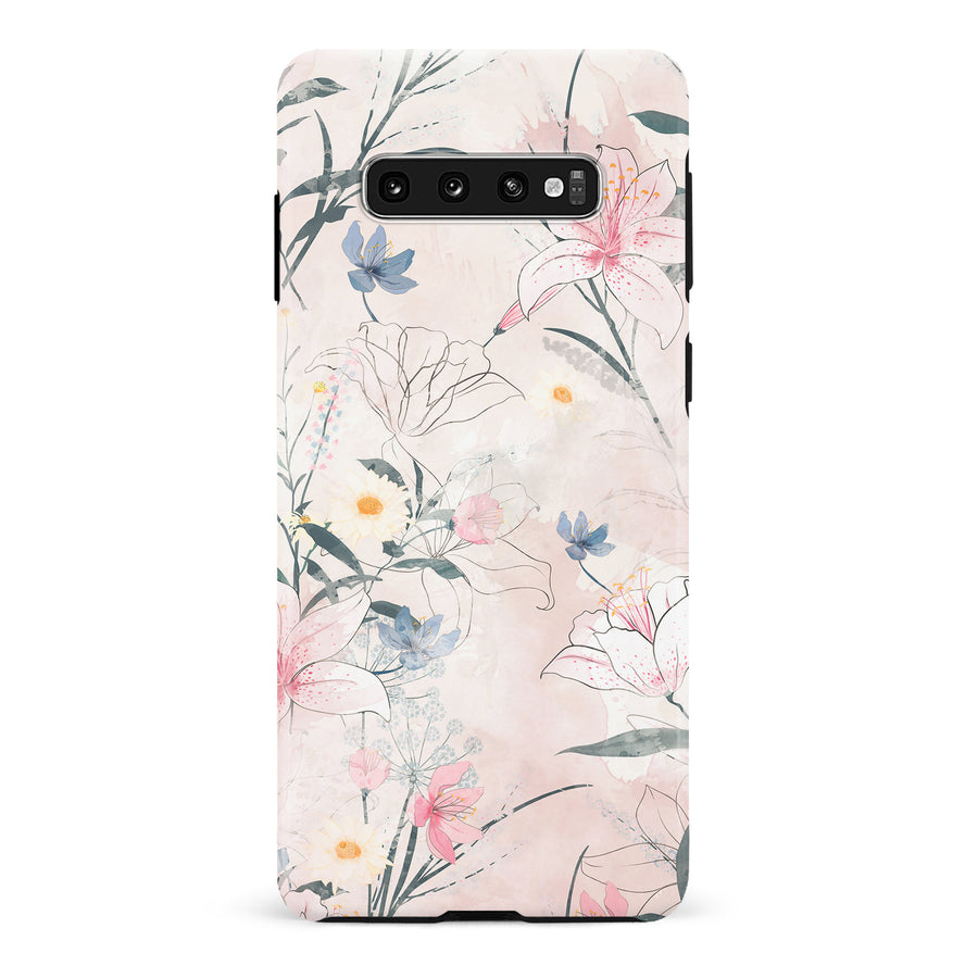 Samsung Galaxy S10 Plus Tropical Arts Phone Case in Pink