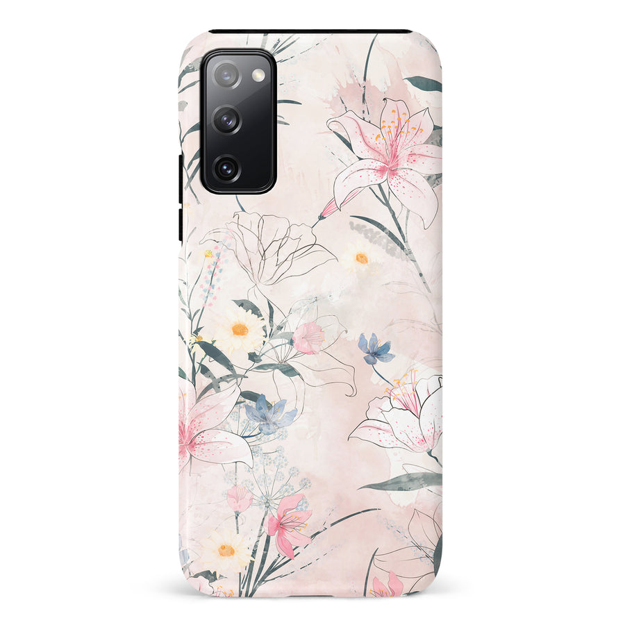 Samsung Galaxy S20 FE Tropical Arts Phone Case in Pink