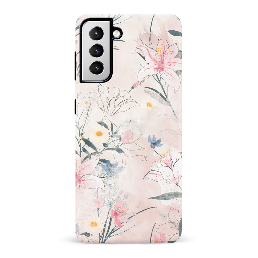 Samsung Galaxy S21 Tropical Arts Phone Case in Pink