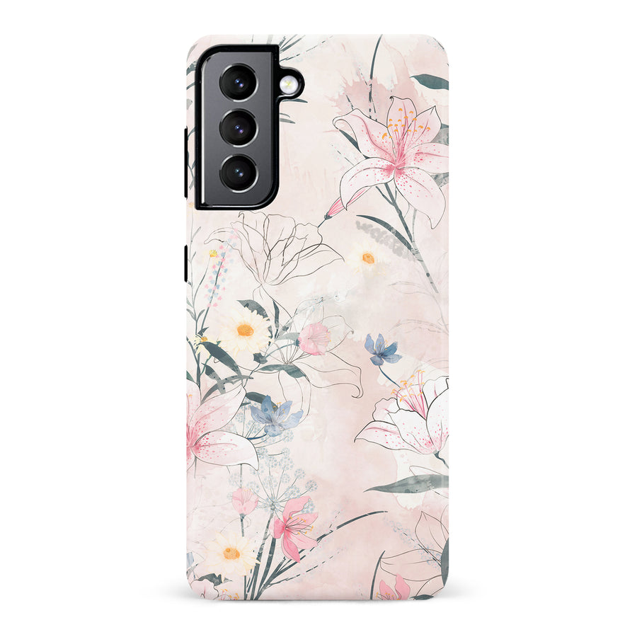 Samsung Galaxy S22 Tropical Arts Phone Case in Pink