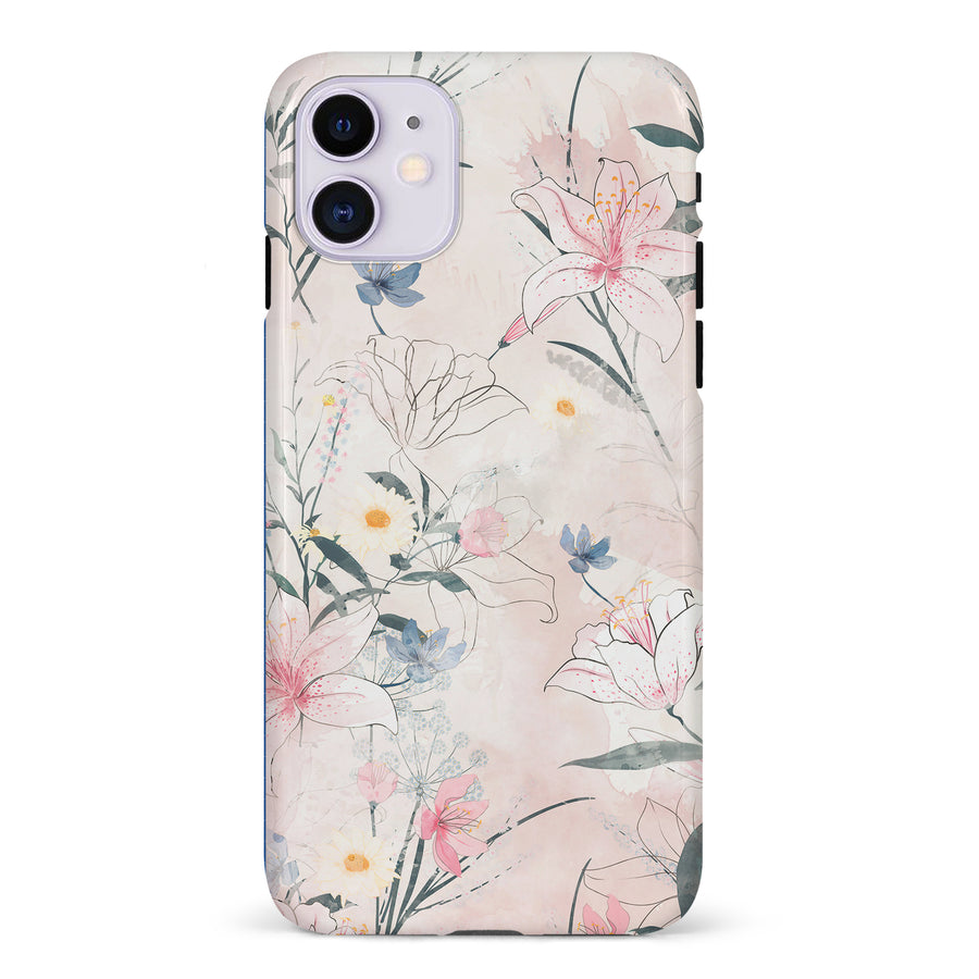 iPhone 11 Tropical Arts Phone Case in Pink