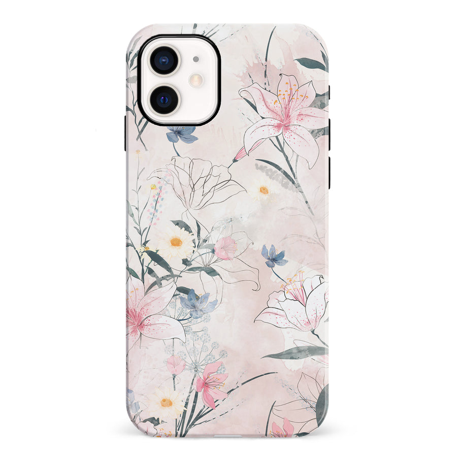 iPhone 12 Mini Tropical Arts Phone Case in Pink