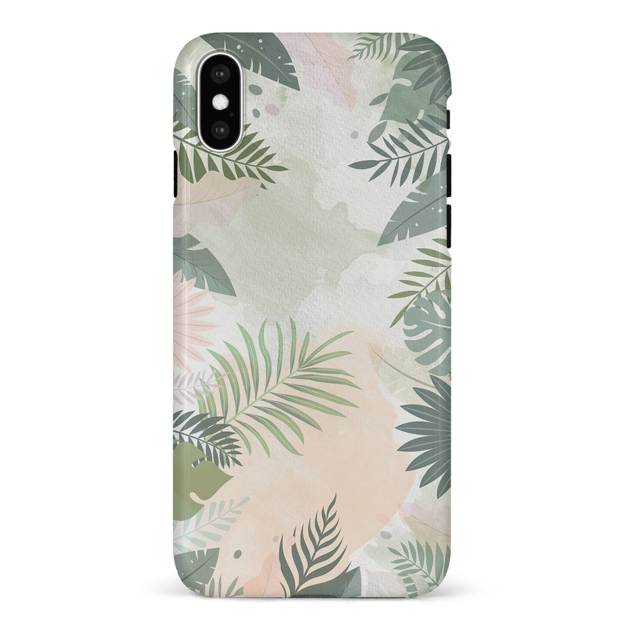 iPhone X/XS Tropical Arts Phone Case in Green