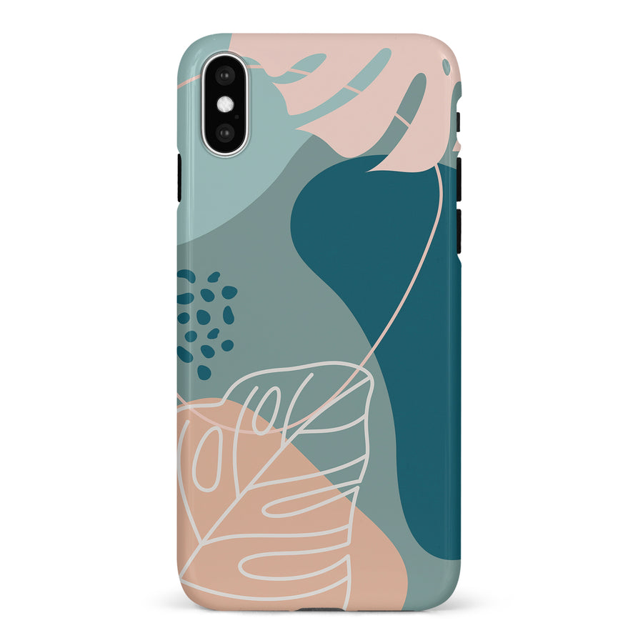 iPhone X/XS Tropical Arts Phone Case in Blue