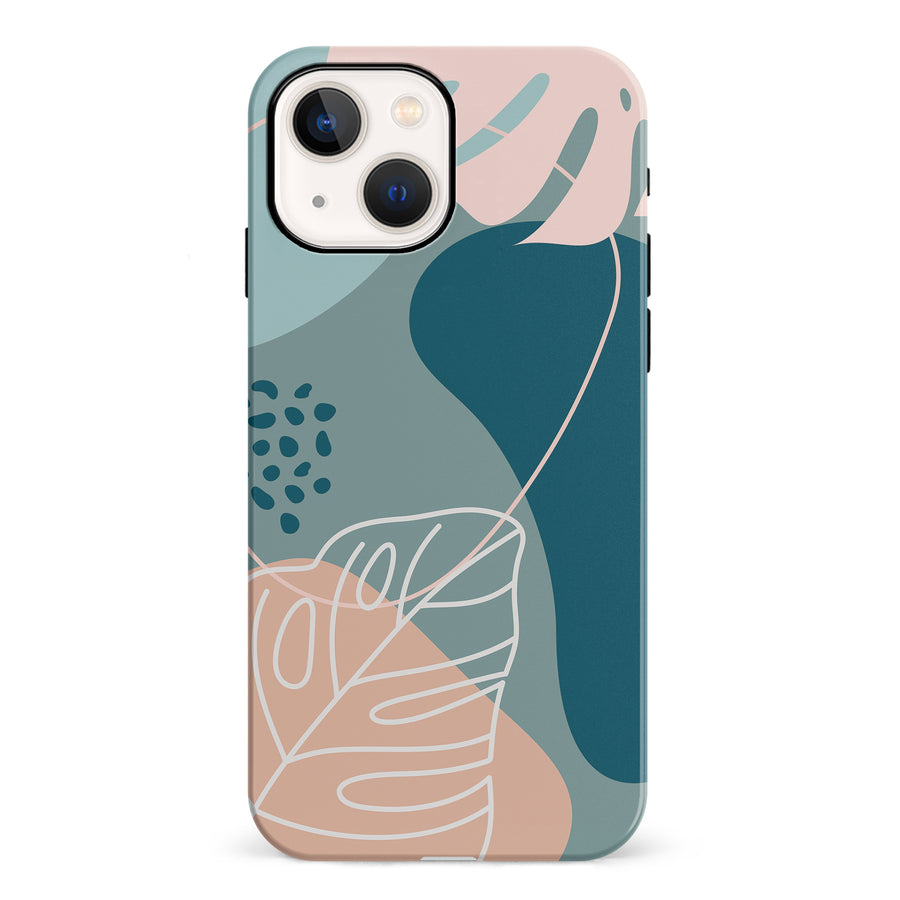 iPhone 13 Mini Tropical Arts Phone Case in Blue