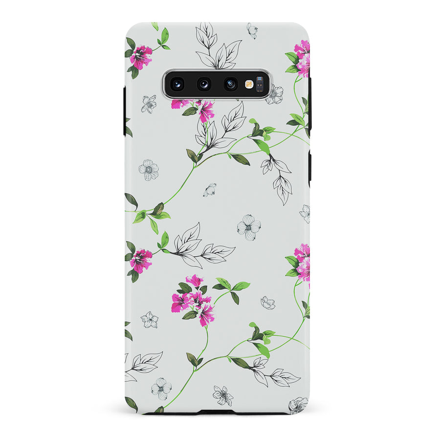Samsung Galaxy S10 Bougainvillea  Phone Case in White