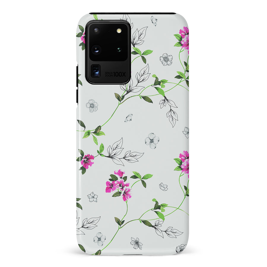 Samsung Galaxy S20 Ultra Bougainvillea  Phone Case in White