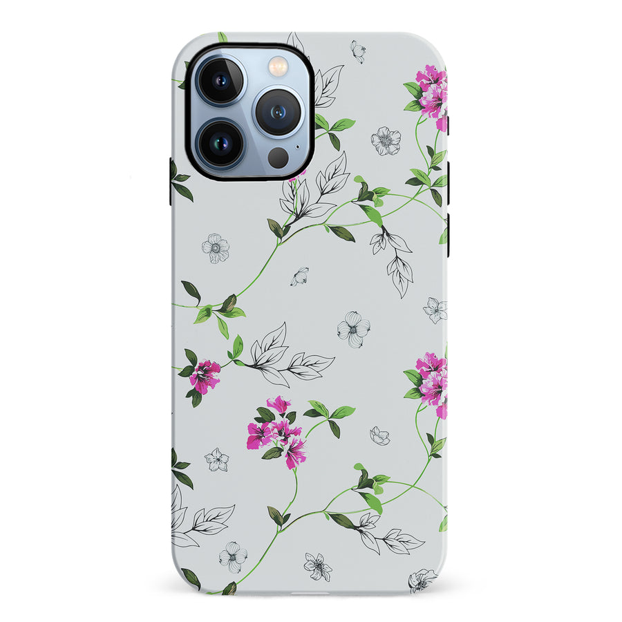 iPhone 12 Pro Bougainvillea  Phone Case in White
