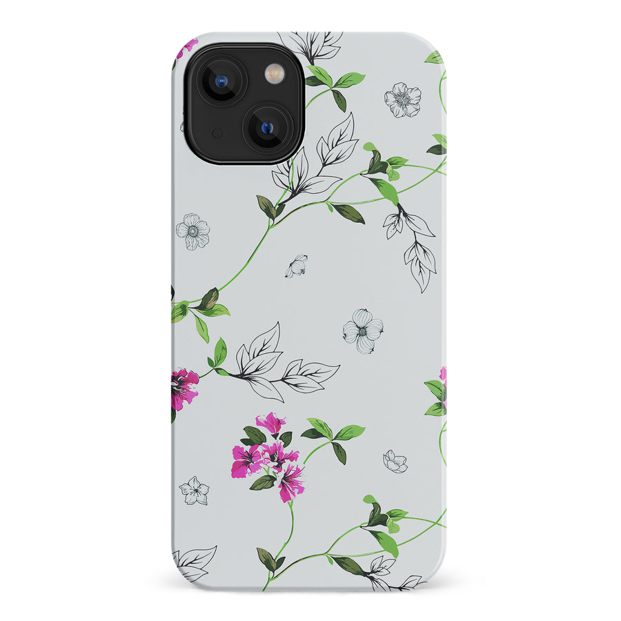 iPhone 14 Bougainvillea  Phone Case in White