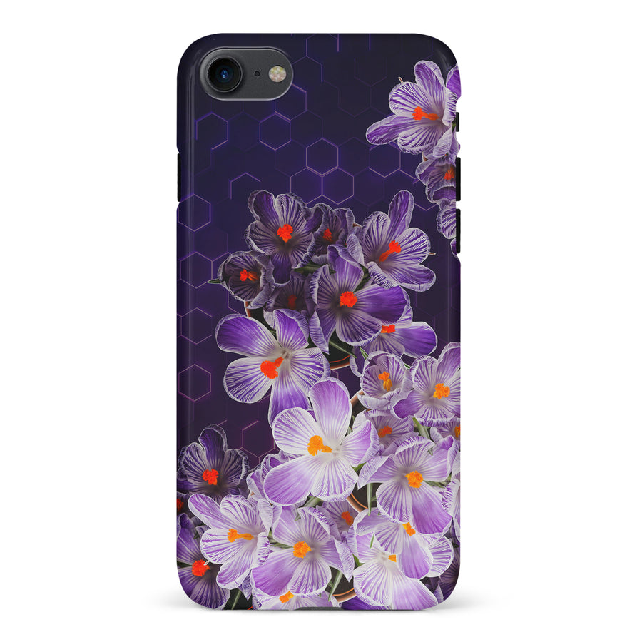 iPhone 7/8/SE Crocus Phone Case in Purple